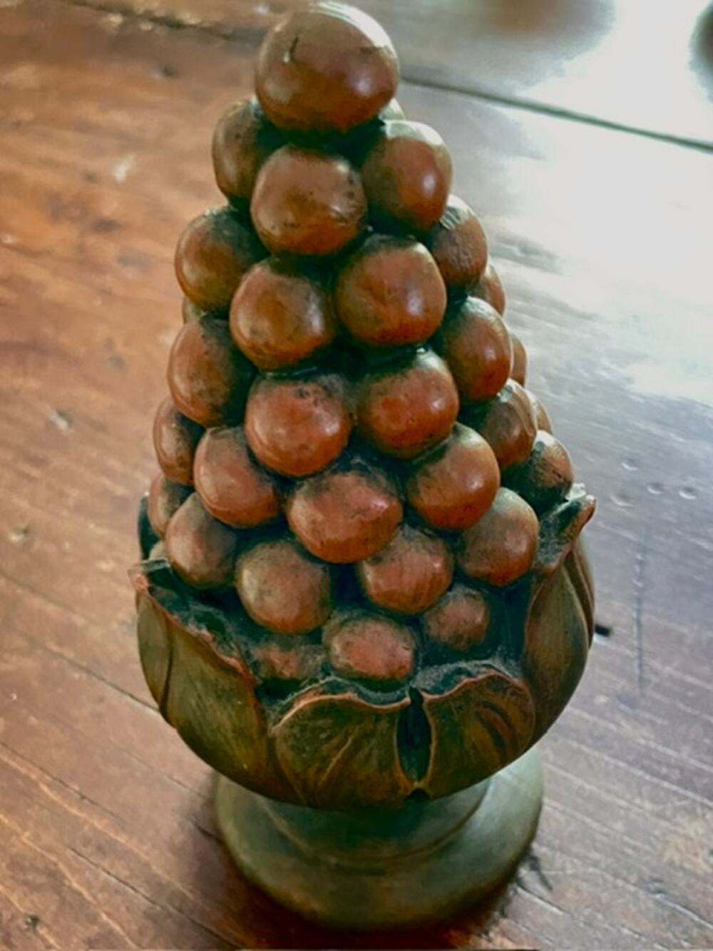 Pomegranate Finial Resin Sculpture Tuscan Florentine Shelf Decor Old World Style